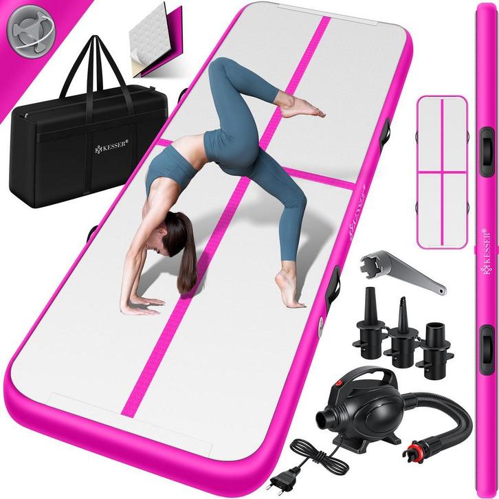 KESSER® Gymnastiekmat - Airtrack - Turnmat - 3M - Roze, Huis en Inrichting, Overige Huis en Inrichting, Nieuw, Verzenden