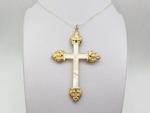 Hanger - 18 karaat Geel goud, Parelmoer, Sieraden, Tassen en Uiterlijk, Antieke sieraden