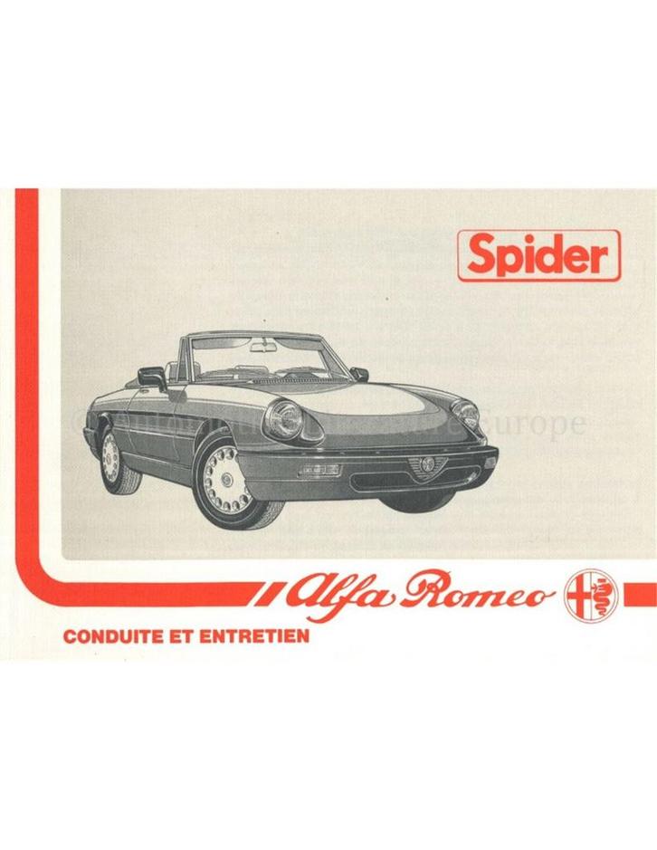 1990 ALFA ROMEO SPIDER INSTRUCTIEBOEKJE FRANS, Auto diversen, Handleidingen en Instructieboekjes