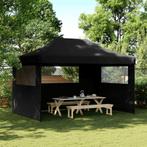 Partytent inklapbaar pop-up met 3 zijwanden zwart, Verzenden, Nieuw, 2 meter of meer, Partytent