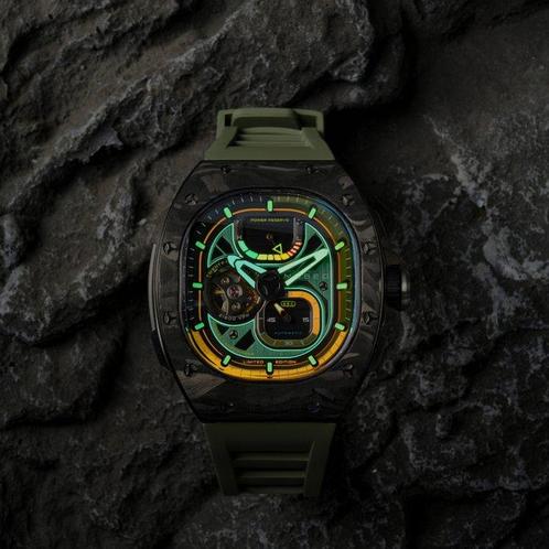 Nubeo - VIPER - Power Reserve - Carbon Fiber - Limited, Sieraden, Tassen en Uiterlijk, Horloges | Heren