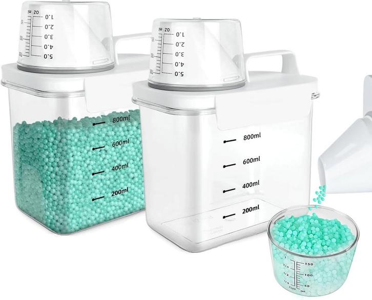 Maatbeker - Wasmiddel Dispensers - 2 stuks - Luchtdicht -, Huis en Inrichting, Keuken | Keukenbenodigdheden, Nieuw, Verzenden