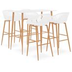 vidaXL 5-delige Barset wit, Verzenden, Nieuw