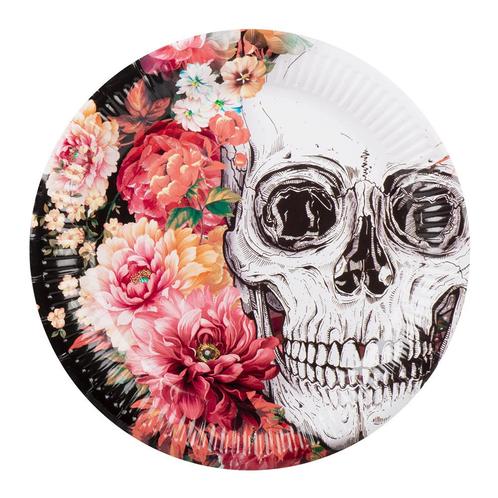Borden Day Of The Dead Papier 23cm 10st, Hobby en Vrije tijd, Feestartikelen, Nieuw, Verzenden