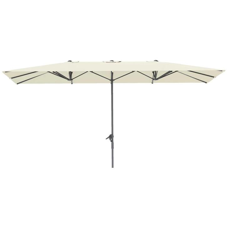 TRUUSK Dubbele Parasol met Kruk 451 x 264 cm - UV Beschermin, Tuin en Terras, Parasols, Nieuw, Verzenden