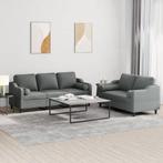 vidaXL 2-delige Loungeset met kussens stof donkergrijs, Huis en Inrichting, Verzenden, 150 tot 200 cm, Nieuw, Stof