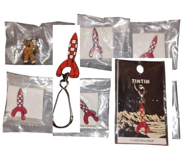 Tintin - 8 Tintin lot Vintage de 8 pièces Pins Corner Hergé, Boeken, Strips | Comics