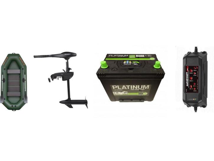 Kolibri boot +fluistermotor 48LBS + 110ah accu + 5ah, Auto-onderdelen, Accu's en Toebehoren, Verzenden