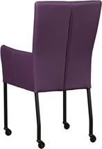 Set van 8 Paarse leren moderne eetkamerstoelen - met armleun, Huis en Inrichting, Nieuw, Leer, Ophalen of Verzenden, Modern