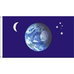 Vlag met aarde, maan en sterren afbeelding - Vlaggen, Nieuw, Verzenden