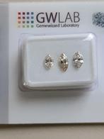 3 pcs Diamant (Natuurlijk) - 0.76 ct - Markies - H, J - SI2,, Nieuw