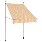vidaXL Luifel handmatig uittrekbaar 100 cm oranje en witte, Verzenden, Nieuw