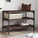 vidaXL Schoenenbankje 70x38,5x49 cm bewerkt hout bruin, Huis en Inrichting, Banken | Voetenbanken en Poefen, Verzenden, Nieuw