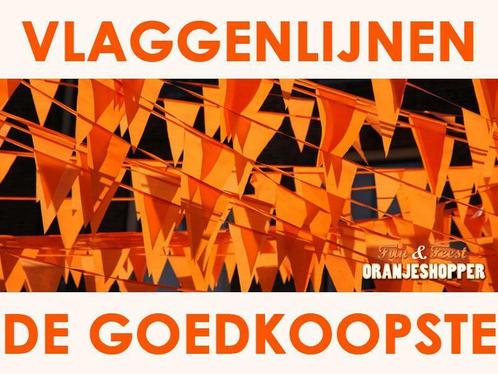 Oranje vlaggenlijnen kopen - Oranjeshopper.nl, Hobby en Vrije tijd, Feestartikelen, Versiering, Nieuw, Ophalen of Verzenden