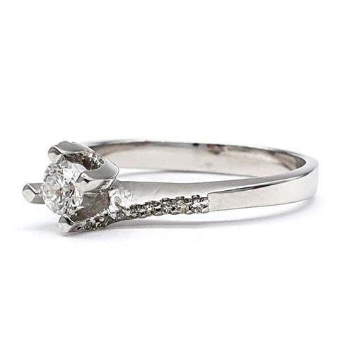 Ring - 14 karaat Witgoud - 0.46ct. tw. Diamant (Natuurlijk), Sieraden, Tassen en Uiterlijk, Ringen