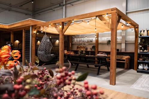 L-vorm overkapping met schuifzeil pergola 585x300 +, Tuin en Terras, Overkappingen, Ophalen of Verzenden