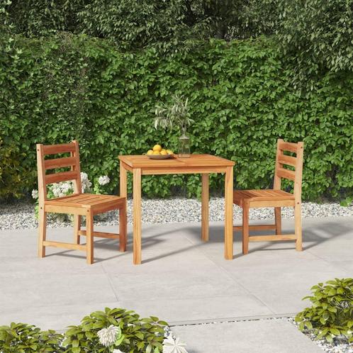 vidaXL 3-delige Tuinset massief teakhout, Tuin en Terras, Tuinsets en Loungesets, Tuinset, Nieuw, 2 zitplaatsen, Teakhout, Verzenden