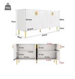 Dressoir 152 cm –Modern Opbergkast met Lades en Gouden Handg, Verzenden, Nieuw