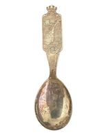 Lepel - Antieke Noorse zilveren lepel – 830 S – kaart- en
