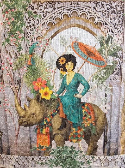 Giardino delle Meraviglie Orientali, exclusief weefsel in, Antiek en Kunst, Antiek | Kleden en Textiel