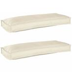 vidaXL Pallet Kussen Set 2 pcs Crème 100 x 40 x 8 cm Oxford, Verzenden, Nieuw