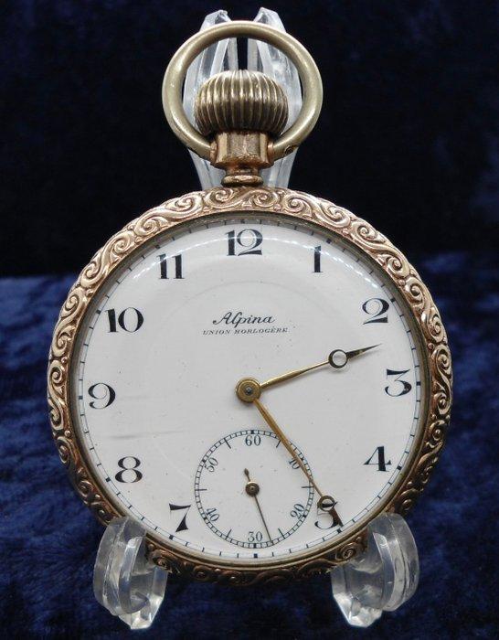 Alpina - Union Horlogere - Remontoir Gold Pocket watch -, Sieraden, Tassen en Uiterlijk, Horloges | Heren