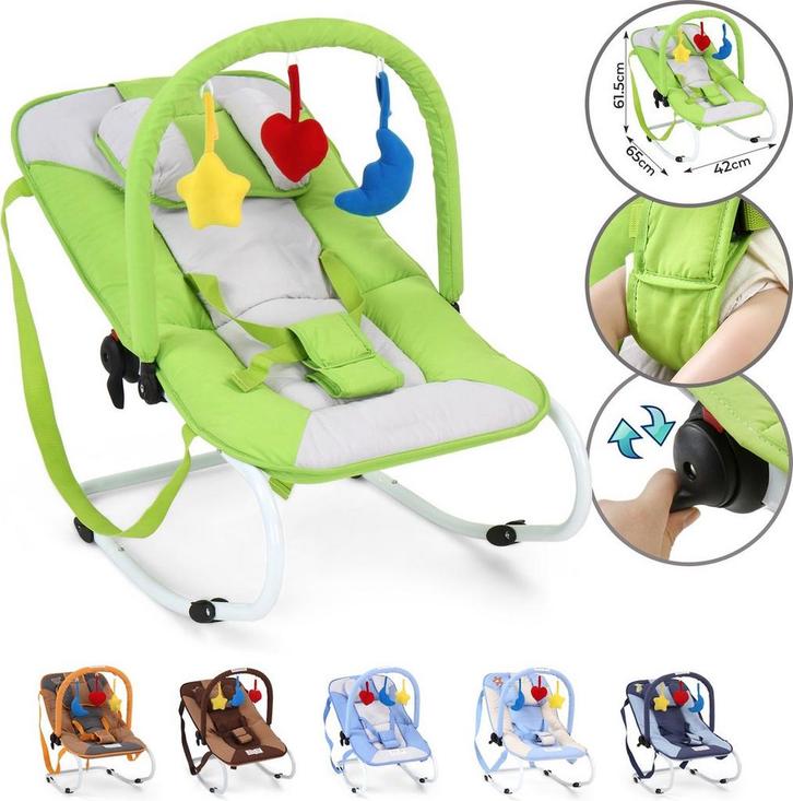 Wipstoel - Babyschommel - Baby Swing -  Groen - INFANTASTIC, Kinderen en Baby's, Wipstoeltjes, Zo goed als nieuw, Verzenden