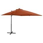 vidaXL Zweefparasol met paal en LED-verlichting 250 cm, Tuin en Terras, Parasols, Verzenden, Nieuw, 2 tot 3 meter, Zweefparasol
