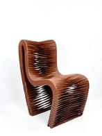Stoel - Leder, Staal - Designstoel in leer, Antiek en Kunst