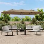 vidaXL Parasol dubbel 449x245 cm taupe, Verzenden, Nieuw, Meer dan 4 meter