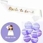 12-delige Bride to Be en Brides Bitches paars met sjerp en, Kleding | Dames, Trouwkleding en Trouwaccessoires, Verzenden, Nieuw