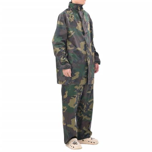 vidaXL Regenpak 2-delig met capuchon (heren / camouflage /, Caravans en Kamperen, Regenkleding, Nieuw, Verzenden