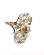 Zonder Minimumprijs - Ring - 9 kt. Roségoud, Zilver Diamant, Nieuw