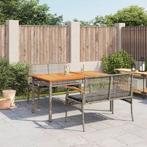 vidaXL 3-delige Tuinset met kussens poly rattan grijs, Tuin en Terras, 4 zitplaatsen, Nieuw, Tuinset, Verzenden