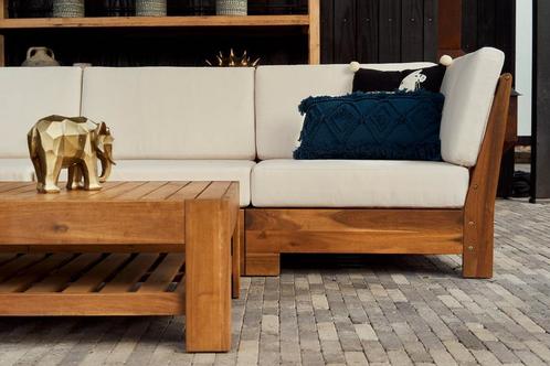 Zonkey Fresco: Luxe Houten Loungeset in Eigen Tuin - NIEUW, Tuin en Terras, Tuinsets en Loungesets, Bijzettafel, Nieuw, Hout, Loungeset