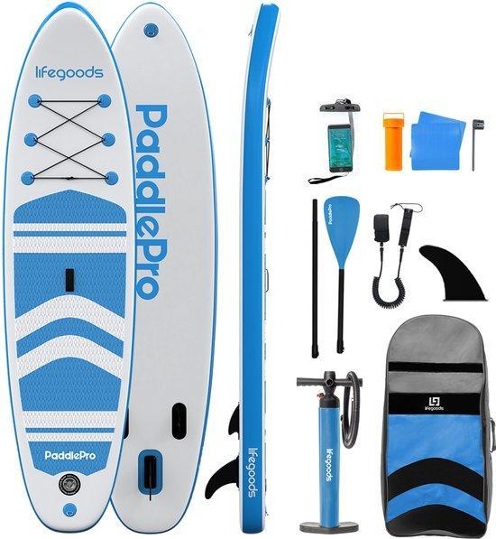 2dekans | LifeGoods PaddlePro SUP Board - Opblaasbaar Paddle, Watersport en Boten, Overige Watersport en Boten, Zo goed als nieuw