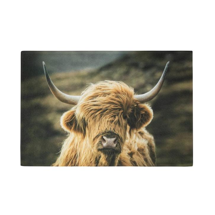 deurmat schotse hooglander in wind 75x50cm, Tuin en Terras, Deurmatten, Verzenden