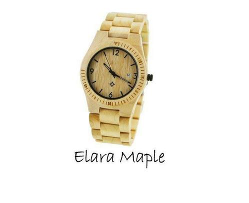 Houten horloge: Elara Maple, Sieraden, Tassen en Uiterlijk, Horloges | Heren, Verzenden