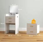 3-in-1 Kaptafel met Spiegel, Nachtkastje en Rolkruk, Verzenden, Nieuw