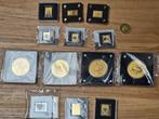 Wereld. Lot van 14 stuks, incl. goud en zilver, Postzegels en Munten