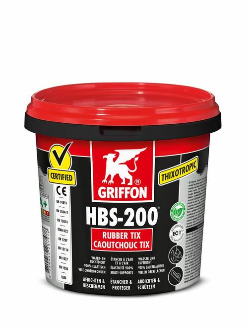 Griffon hbs 200 rubber tix 1 liter, Doe-het-zelf en Verbouw, Isolatie en Afdichting, Nieuw, Verzenden