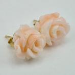 Koraal - Zilver, Verguld - Oorbellen - Roze in koraalroze, Antiek en Kunst