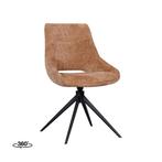 Stoel Marlow | Cognac | Elite | Zwart Metalen Frame LABEL51, Verzenden, Nieuw in verpakking