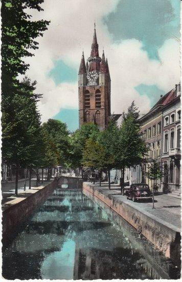 DELFT - Oude Kerk en Oude Delft, Verzamelen, Ansichtkaarten | Nederland, Verzenden
