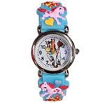 Fako® - Kinderhorloge - 3D - Eenhoorn Jolly – Lichtblauw, Nieuw, Verzenden