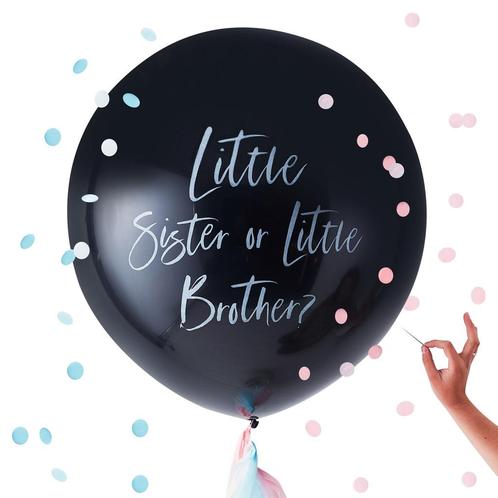 Gender Reveal Ballon Brother Or Sister 60cm, Hobby en Vrije tijd, Feestartikelen, Nieuw, Verzenden