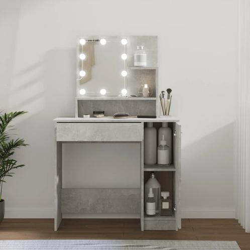 Kaptafel LED betongrijs - Retourdeal - 35% korting!, Huis en Inrichting, Tafels | Kaptafels, Nieuw, Hout, 100 tot 150 cm, 50 tot 100 cm