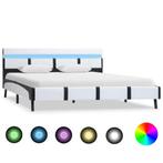 vidaXL Bedframe met LED kunstleer wit 120x200 cm, Huis en Inrichting, Slaapkamer | Bedden, Overige materialen, Verzenden, Wit