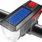 LED fietslamp - Met fietsbel - Solar + USB - 300 Lumen, Ophalen of Verzenden, Nieuw