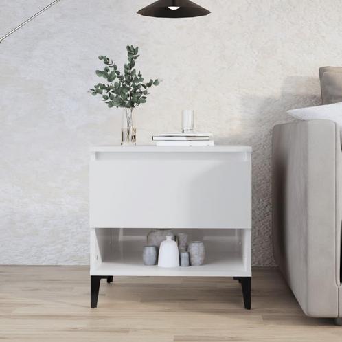 vidaXL Bijzettafel 50x46x50 cm bewerkt hout hoogglans wit, Huis en Inrichting, Tafels | Bijzettafels, Nieuw, Verzenden